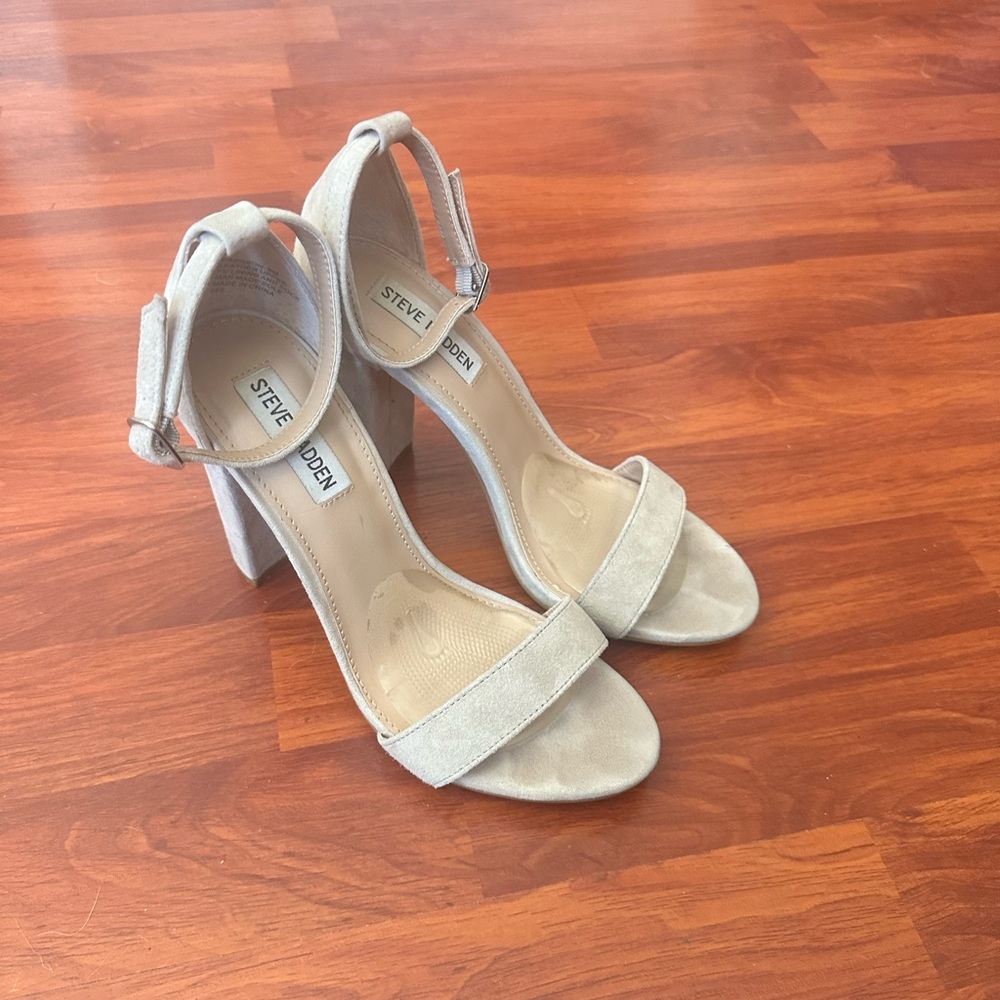 Women's STEVE MADDEN Leather High Heel Ankle Strap Sandal